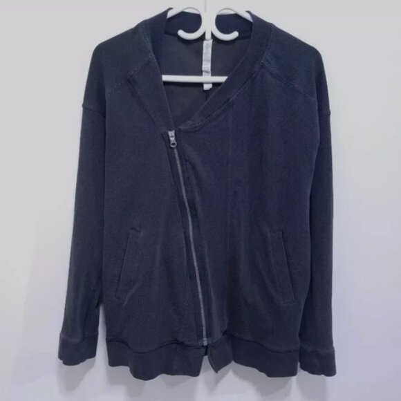 Lululemon Mula Bundle Wrap Jacket 6 Small Telemark Black Print Striped Gray - Picture 2 of 7